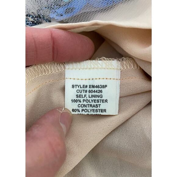 Eva Franco Women's 0P Pleated Blue Butterfly Black Sequin Tulle Skirt - Picture 8 of 10